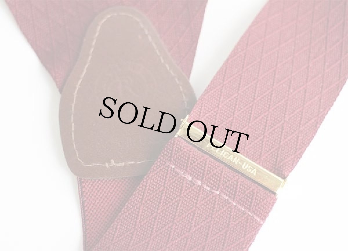 画像3: USA製 CLUB ROOM PELICAN USA 織り柄 ボタンタブ式 サスペンダー バーガンディ★31 (3)