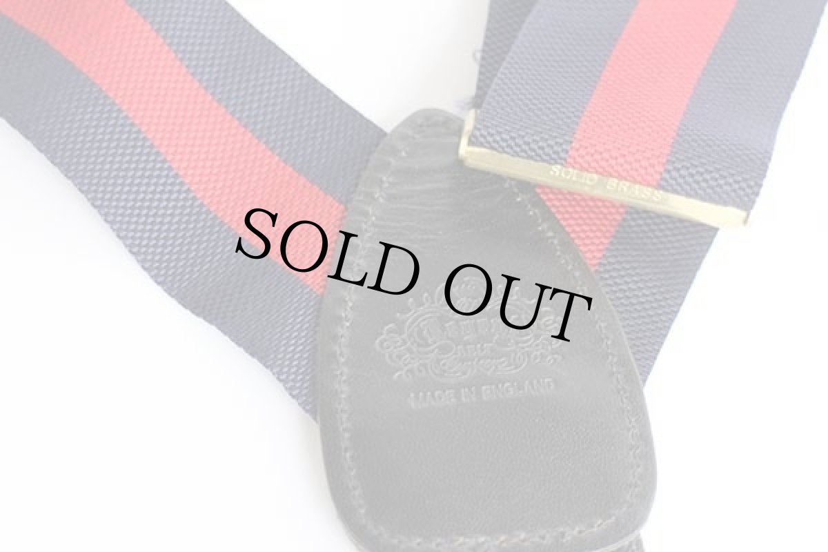 画像3: 英国製 Regent BELT ストライプ ボタンタブ式 サスペンダー 紺×赤★39 (3)