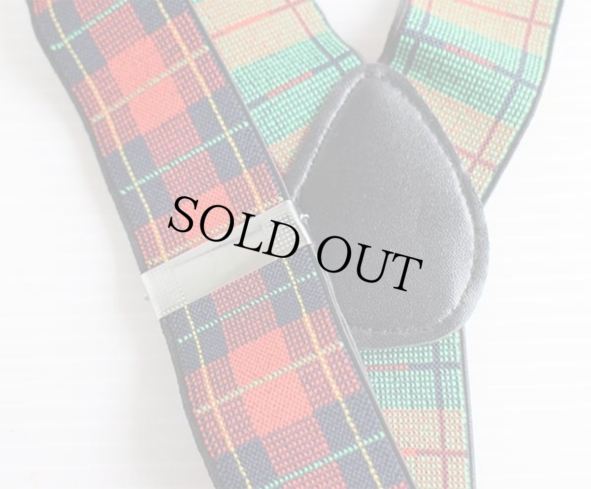 画像3: UNKNOWN タータンチェック クリップ式 サスペンダー★50 (3)