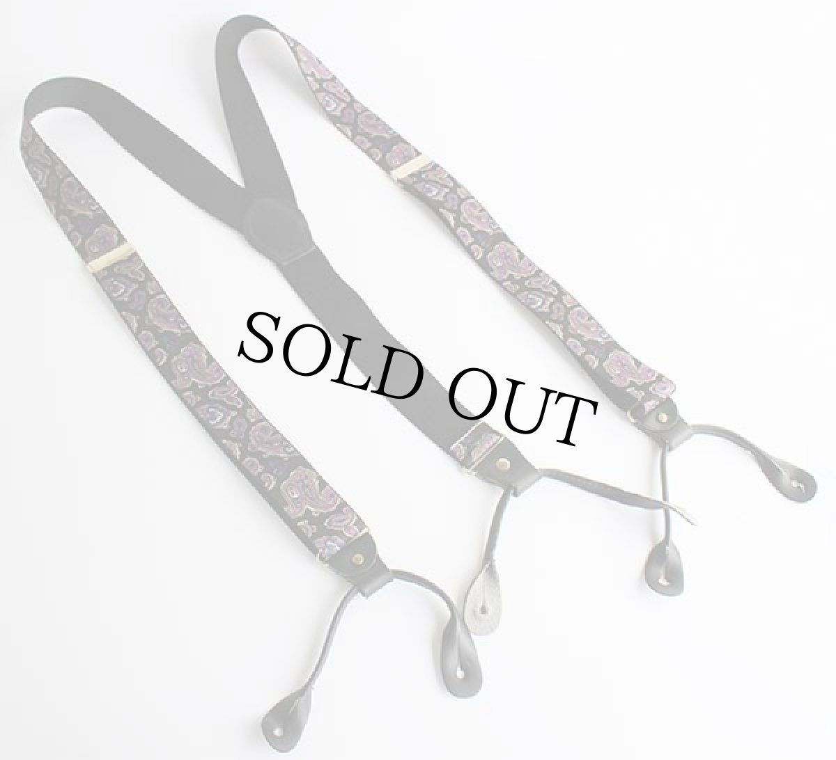 画像2: CAS W-GERMANY ペイズリー 総柄 ボタンタブ式 サスペンダー★38 (2)