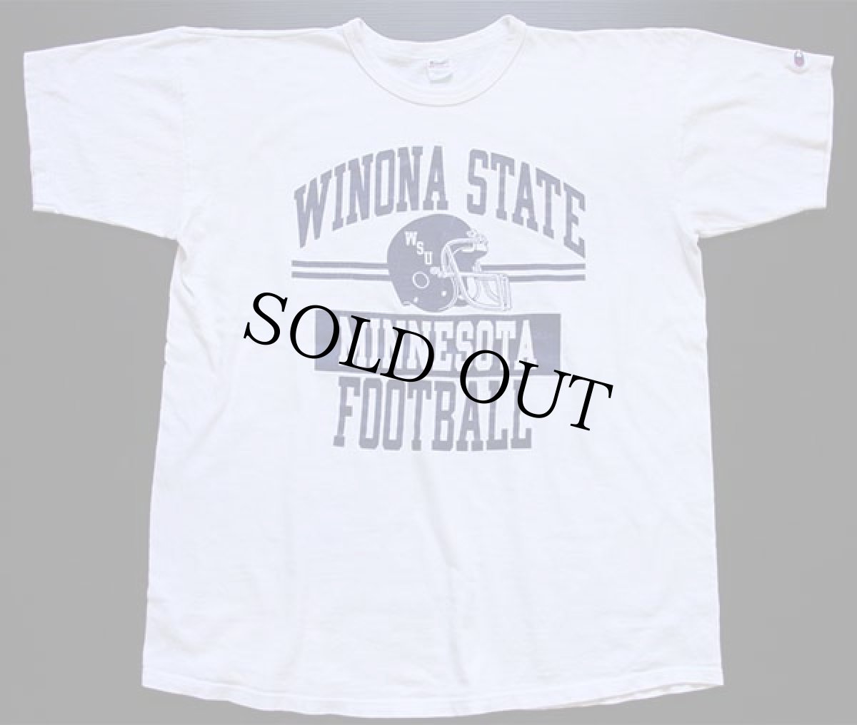 画像2: 80s USA製 Championチャンピオン WINONA STATE FOOTBALL コットンTシャツ 白 XXL (2)