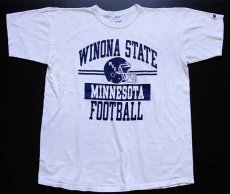 画像2: 80s USA製 Championチャンピオン WINONA STATE FOOTBALL コットンTシャツ 白 XXL (2)