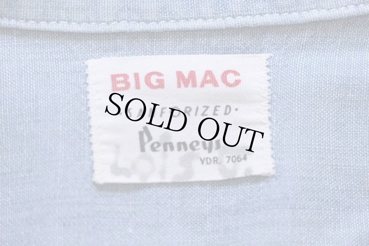 画像4: 60s Penneys BIGMACビッグマック 半袖 コットン シャンブレーシャツ M (4)