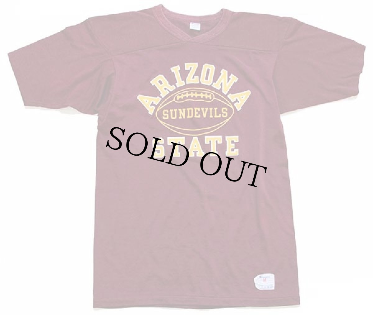 画像1: 80s USA製 Championチャンピオン ARIZONA STATE SUNDEVILS フットボールTシャツ バーガンディ M (1)