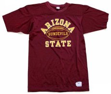 画像2: 80s USA製 Championチャンピオン ARIZONA STATE SUNDEVILS フットボールTシャツ バーガンディ M (2)