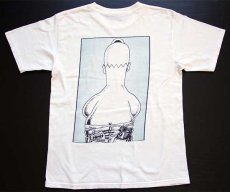 画像3: 00s The Simpsons シンプソンズ ホーマー Couch Patato 両面プリント コットンTシャツ 白 (3)