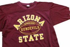 画像1: 80s USA製 Championチャンピオン ARIZONA STATE SUNDEVILS フットボールTシャツ バーガンディ M (1)