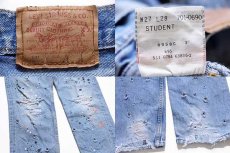 画像6: 90s USA製 Levi'sリーバイス 501 ペンキ&ダメージ加工 デニムパンツ w27 L28 (6)