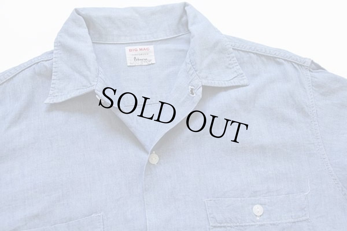 画像3: 60s Penneys BIGMACビッグマック 半袖 コットン シャンブレーシャツ M (3)