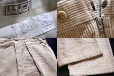 画像6: 80s USA製 L.L.Bean ツータック 太畝 コーデュロイパンツ ベージュ w32★スラックス (6)