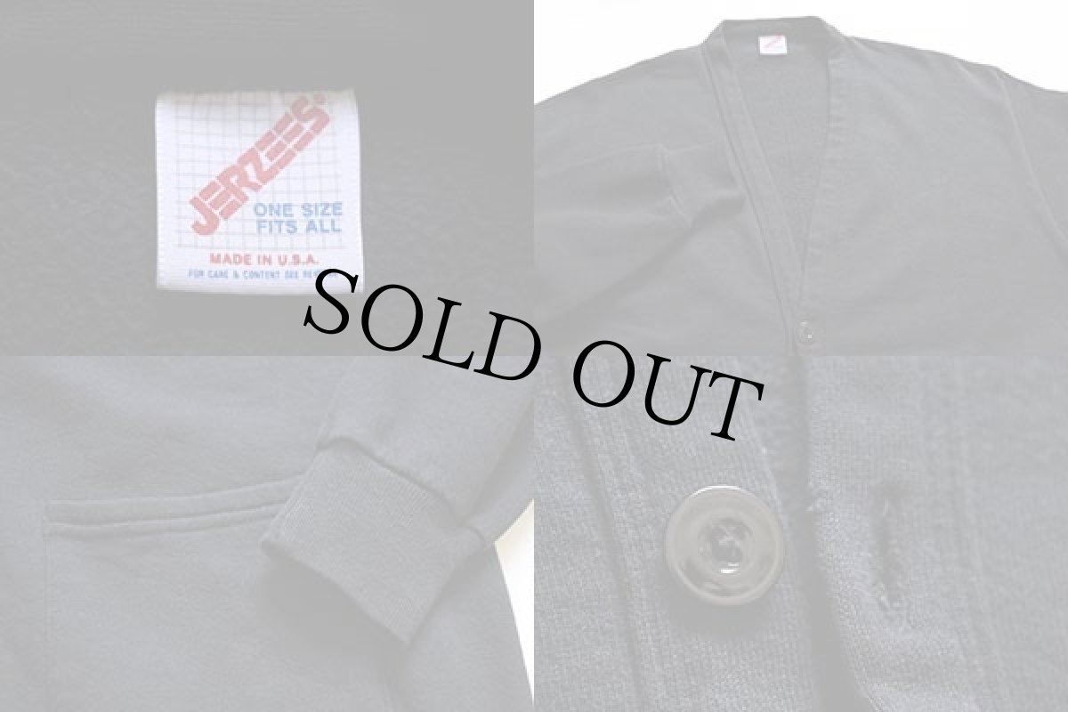 画像3: 80s USA製 JERZEES 無地 パチポケ スウェット カーディガン 黒 ユニセックス★ブランク (3)