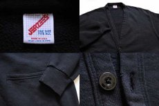 画像3: 80s USA製 JERZEES 無地 パチポケ スウェット カーディガン 黒 ユニセックス★ブランク (3)