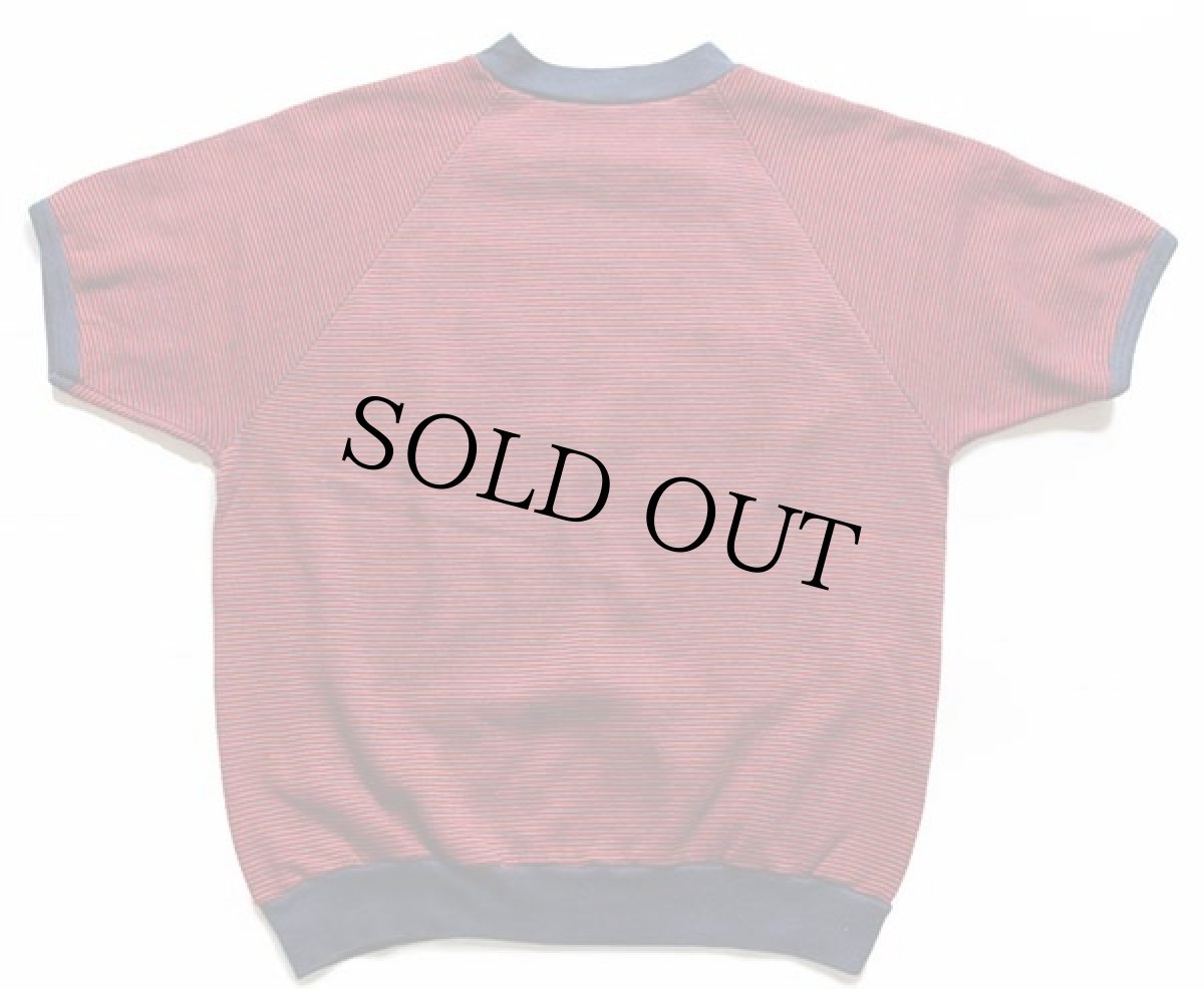 画像2: 60s Sportswear ボーダー 半袖スウェット 赤×紺 L (2)