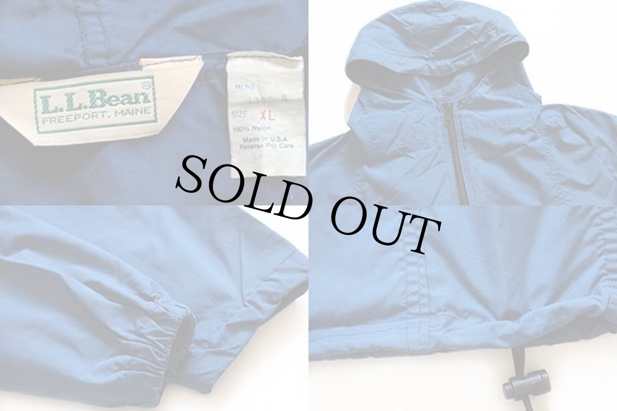 画像3: 80s USA製 L.L.Bean ナイロン アノラックパーカー 紺 XL (3)