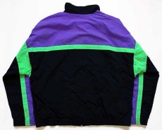 画像2: 90s NIKEナイキ マルチカラー 切り替え ナイロンジャケット 紫×黒×蛍光 黄緑 L (2)