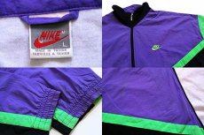 画像3: 90s NIKEナイキ マルチカラー 切り替え ナイロンジャケット 紫×黒×蛍光 黄緑 L (3)