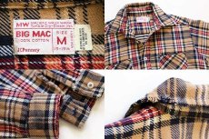 画像3: 70s JCPenney BIGMACビッグマック チェック コットン フランネルシャツ M (3)