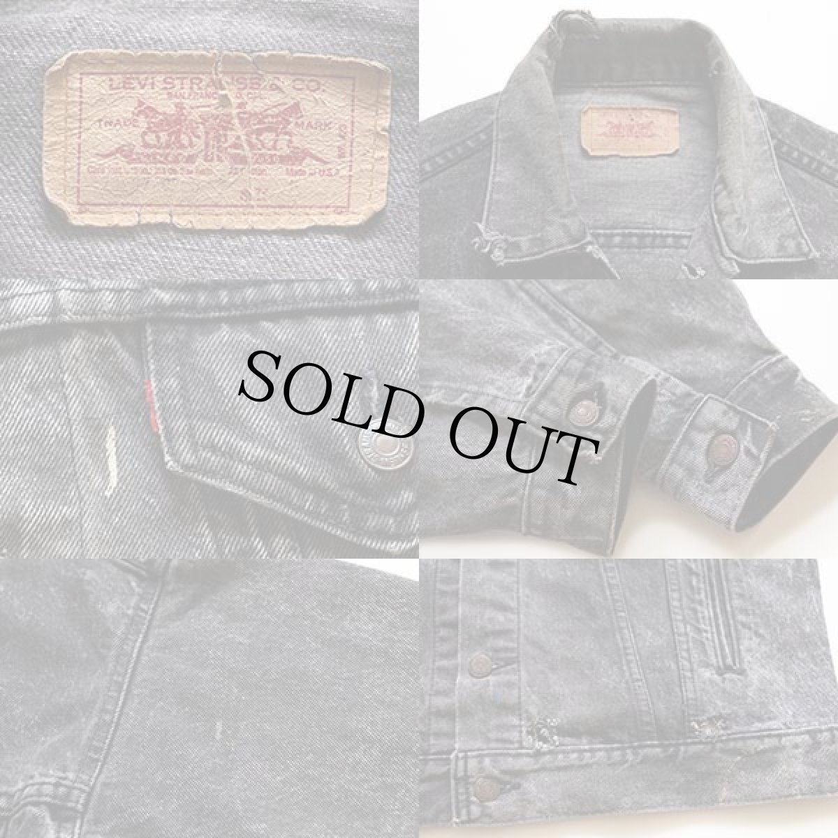 画像4: 80s USA製 Levi'sリーバイス 70507 ブラック デニムジャケット 4ポケット ボロ M (4)