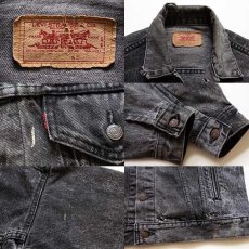 画像4: 80s USA製 Levi'sリーバイス 70507 ブラック デニムジャケット 4ポケット ボロ M (4)