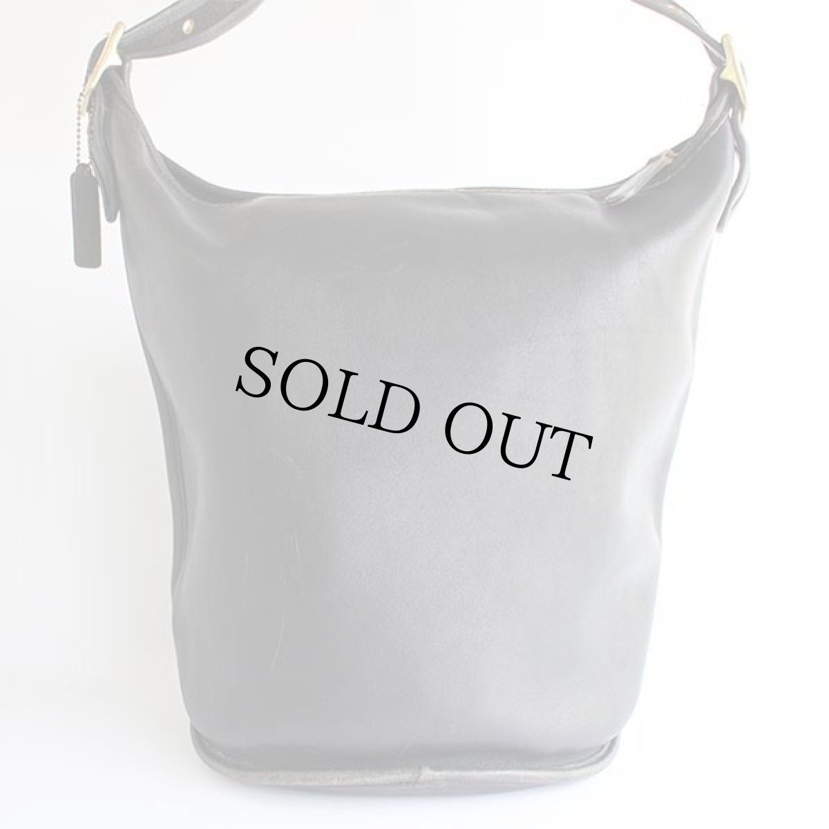 画像3: USA製 COACH オールド コーチ バケツ型 レザー ショルダーバッグ 黒 大★9085 (3)