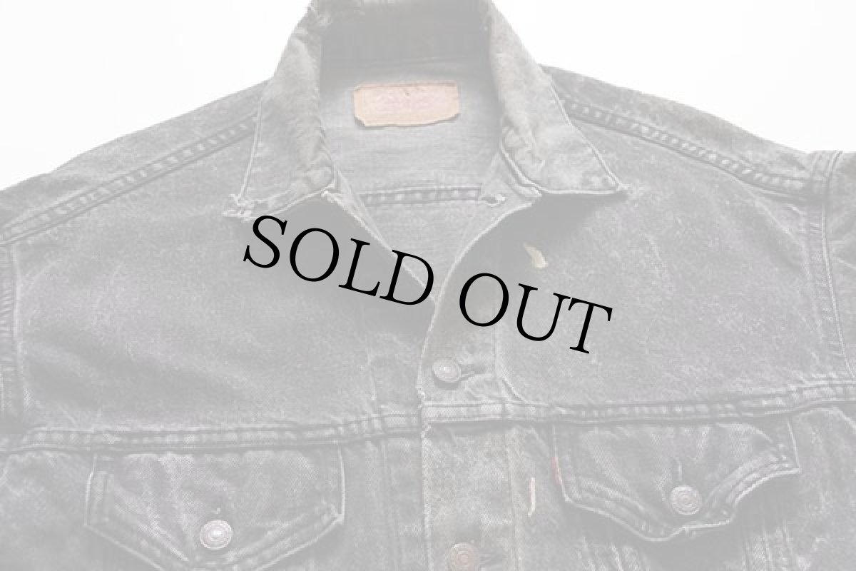 画像3: 80s USA製 Levi'sリーバイス 70507 ブラック デニムジャケット 4ポケット ボロ M (3)