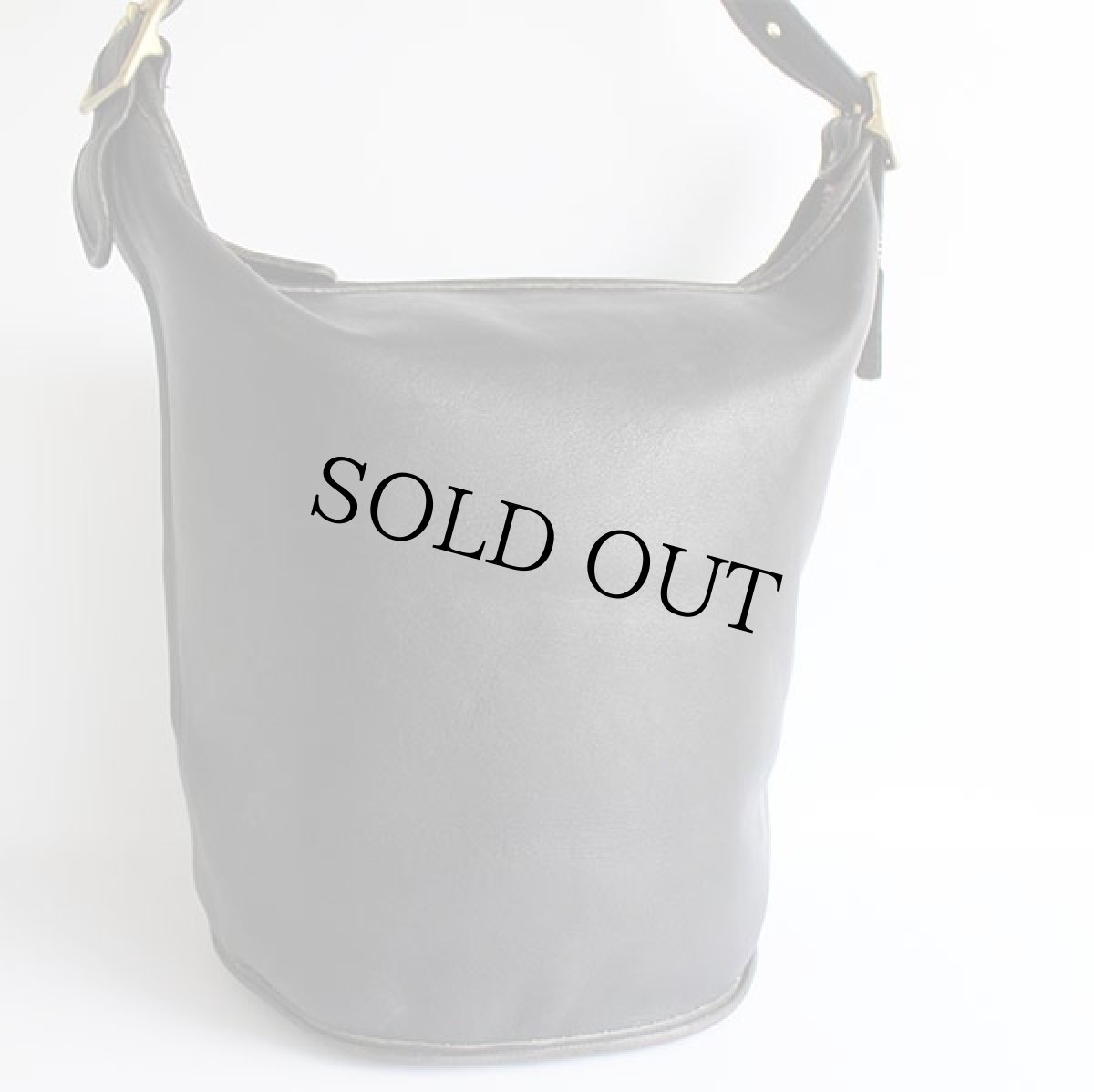 画像2: USA製 COACH オールド コーチ バケツ型 レザー ショルダーバッグ 黒 大★9085 (2)