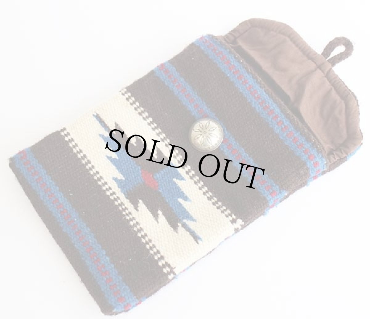 画像3: TRUJILLO'Sトルフィリオス ハンドメイド ネイティブ柄 コンチョボタン チマヨ ウール ラグ ポーチ (3)