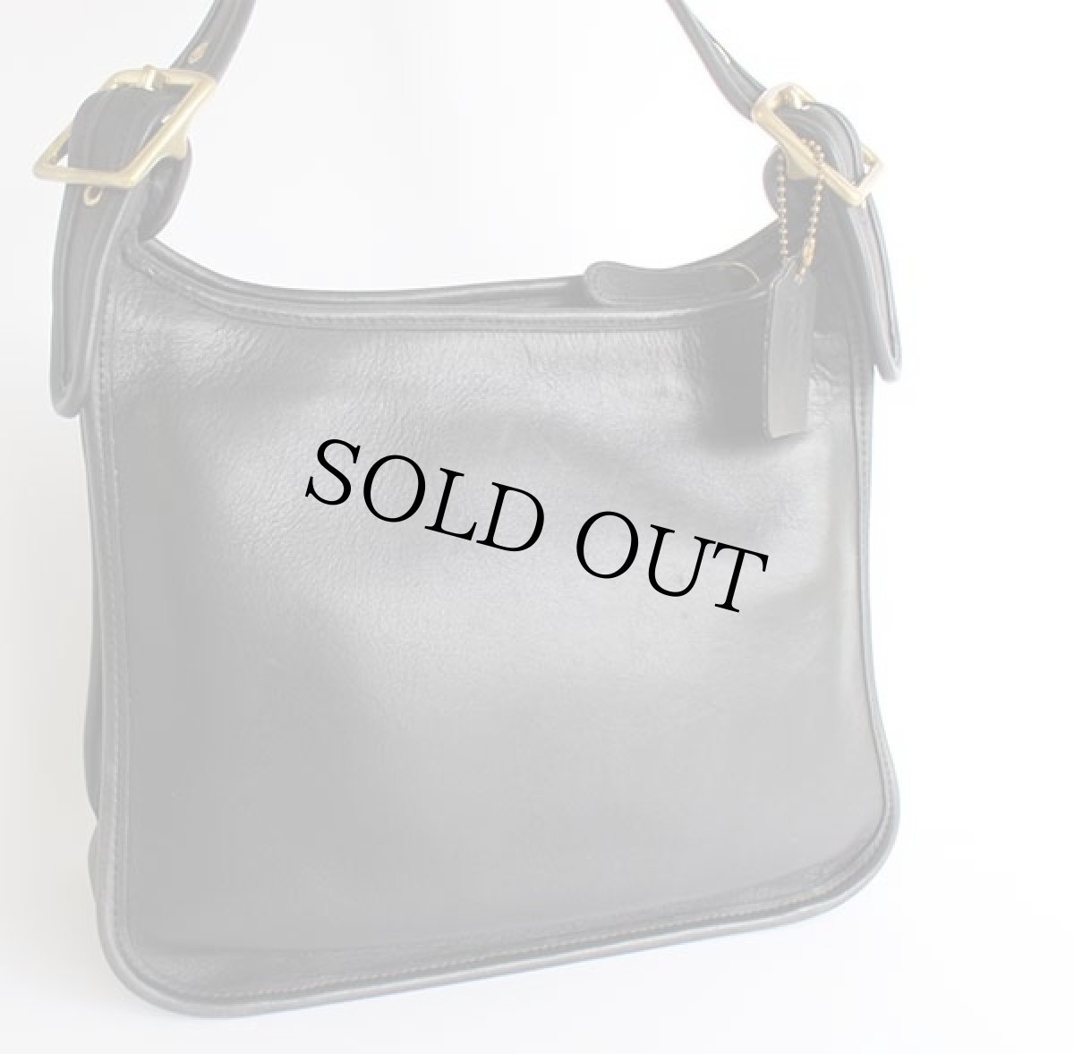 画像2: USA製 COACH オールド コーチ レザー ショルダーバッグ 黒★9966 (2)