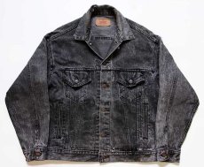 画像1: 80s USA製 Levi'sリーバイス 70507 ブラック デニムジャケット 4ポケット ボロ M (1)