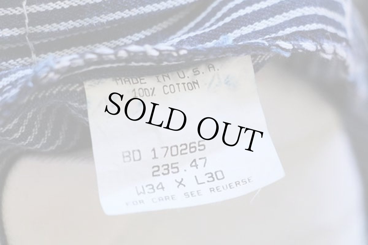 画像6: 90s USA製 KEY Imperial ヒッコリー ストライプ オーバーオール w34 (6)