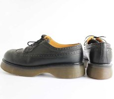 画像2: 英国製 DR.MARTENSドクターマーチン ウイングチップ レザーシューズ 厚底 黒 UK9 (2)