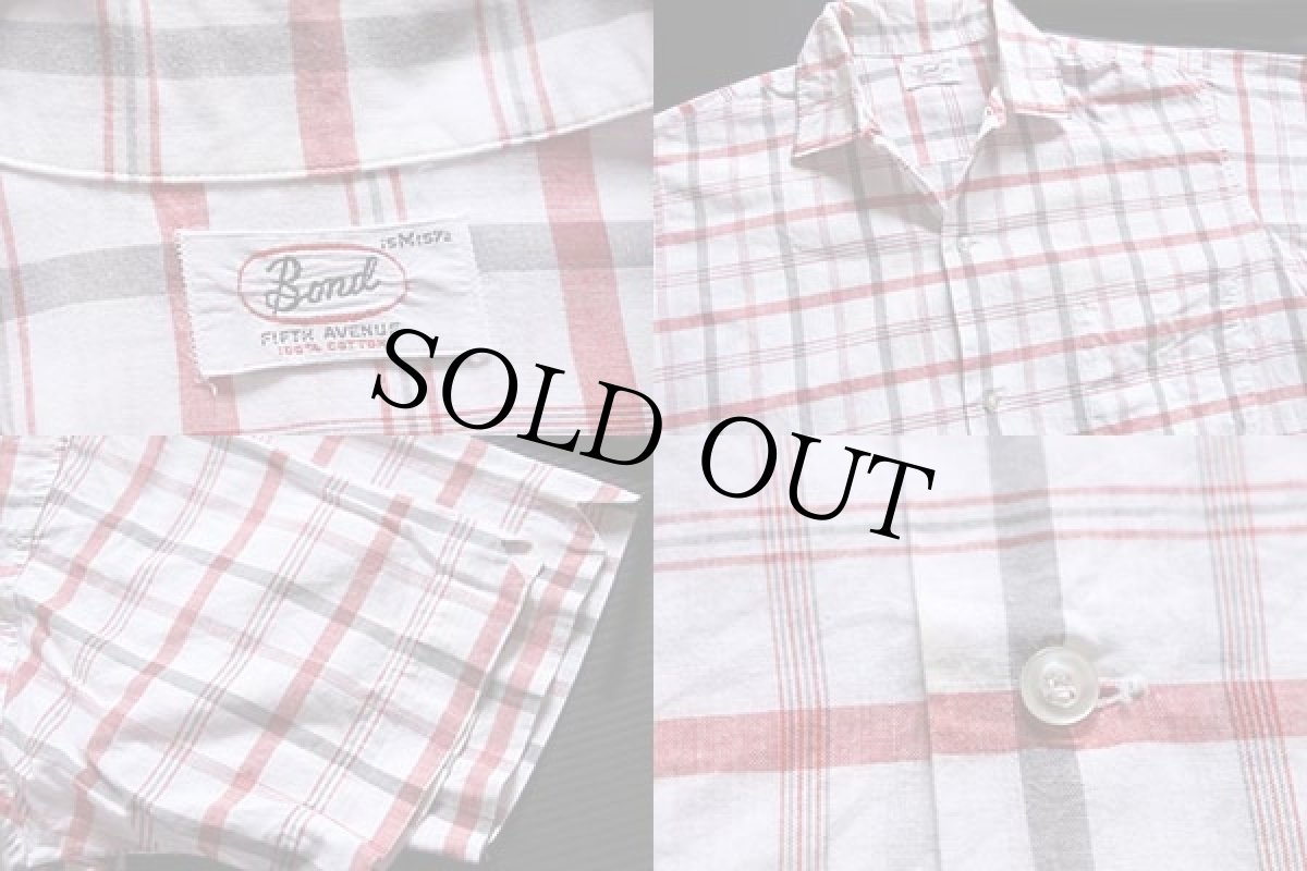 画像3: 60s Bond FIFTH AVENUE チェック 半袖 コットンシャツ M (3)