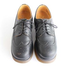 画像3: 英国製 DR.MARTENSドクターマーチン ウイングチップ レザーシューズ 厚底 黒 UK9 (3)