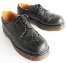 画像1: 英国製 DR.MARTENSドクターマーチン ウイングチップ レザーシューズ 厚底 黒 UK9 (1)