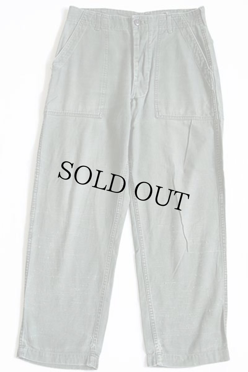 画像2: 60s 米軍 U.S.ARMY ユーティリティ ベイカーパンツ オリーブグリーン w32 L29 (2)