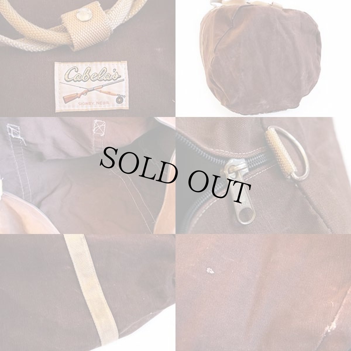 画像3: 80s Cabela'sカベラス キャンバス ダッフルバッグ 茶 大型 (3)