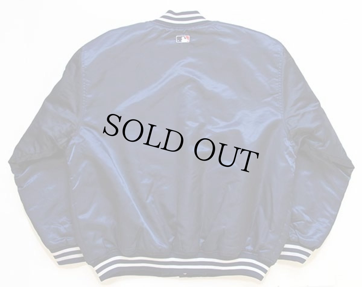 画像2: 90s Majestic MLB New York Yankees ニューヨーク ヤンキース ナイロンスタジャン 紺 XL (2)