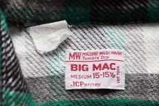 画像4: 70s JCPenney BIGMACビッグマック オンブレチェック コットン フランネルシャツ M (4)