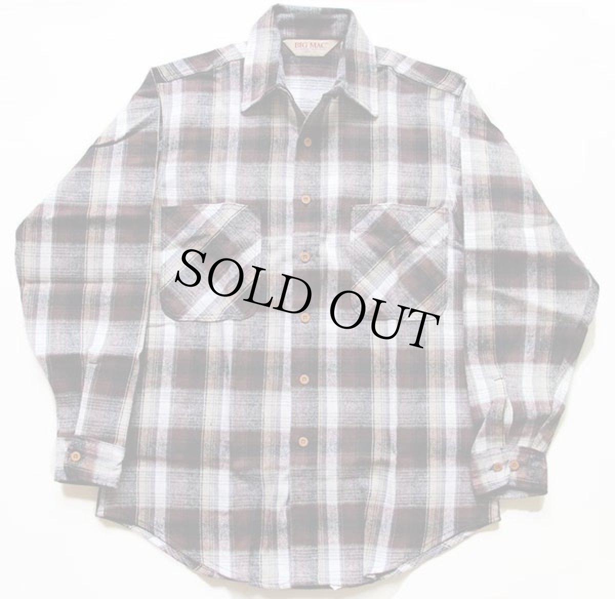 画像3: デッドストック★90s USA製 JCPenney BIGMACビッグマック チェック コットン フランネルシャツ M (3)