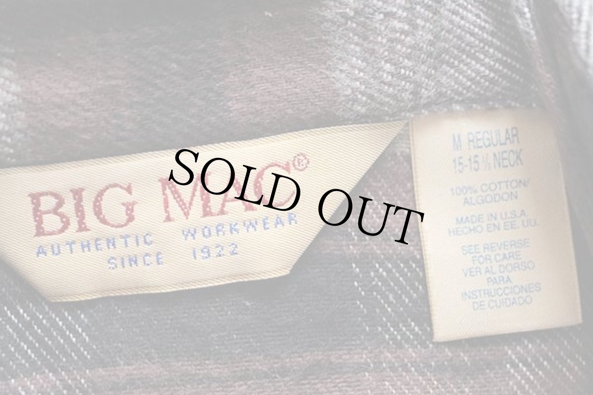 画像5: デッドストック★90s USA製 JCPenney BIGMACビッグマック チェック コットン フランネルシャツ M (5)