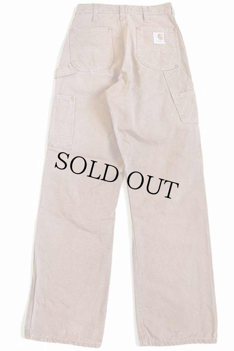 画像3: 70s USA製 carharttカーハート ダック地 ダブルニー ペインターパンツ 茶 w27 (3)