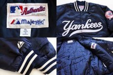 画像3: 90s Majestic MLB New York Yankees ニューヨーク ヤンキース ナイロンスタジャン 紺 XL (3)