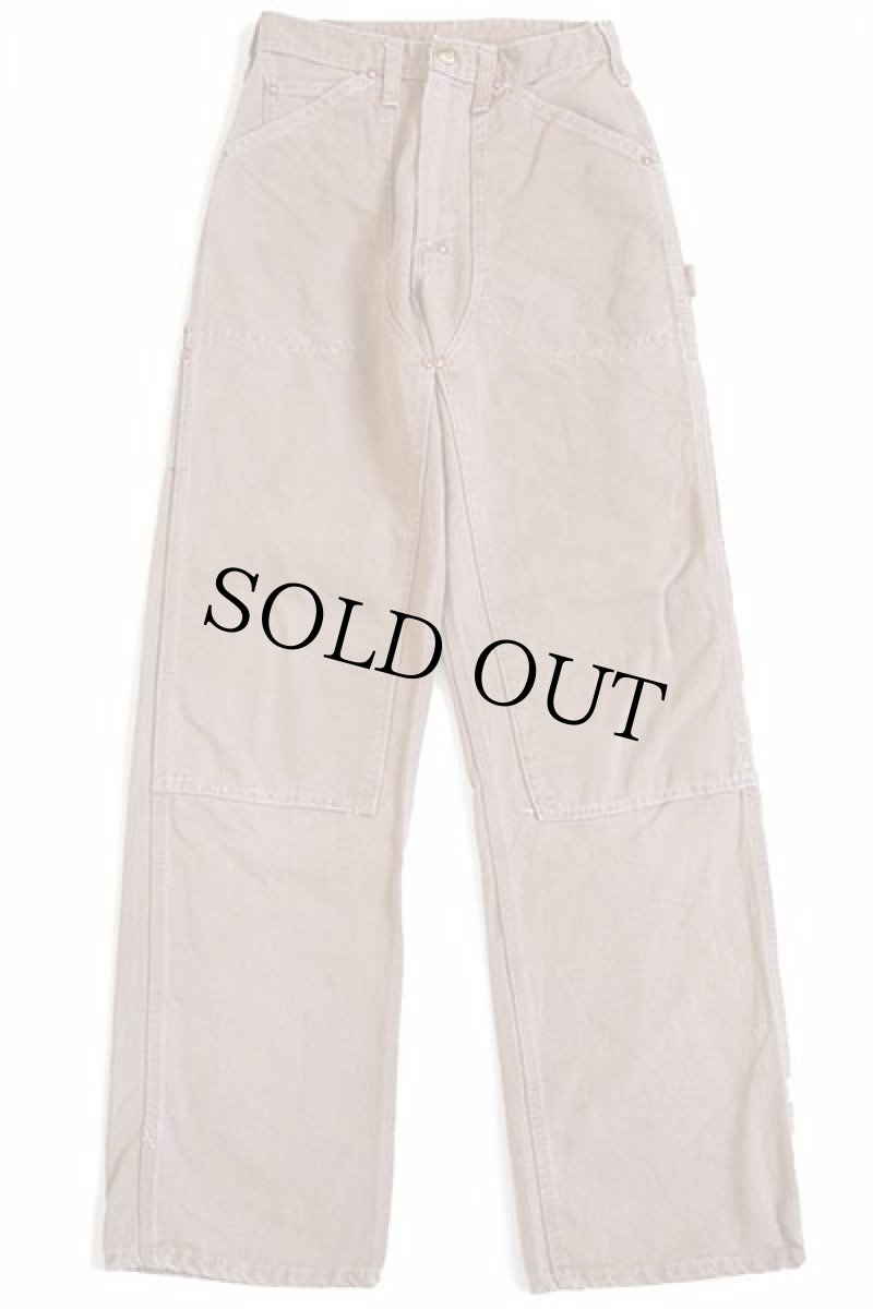 画像2: 70s USA製 carharttカーハート ダック地 ダブルニー ペインターパンツ 茶 w27 (2)