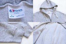 画像3: 80s USA製 Hanes 無地 スウェット ジップパーカー 杢グレー L (3)