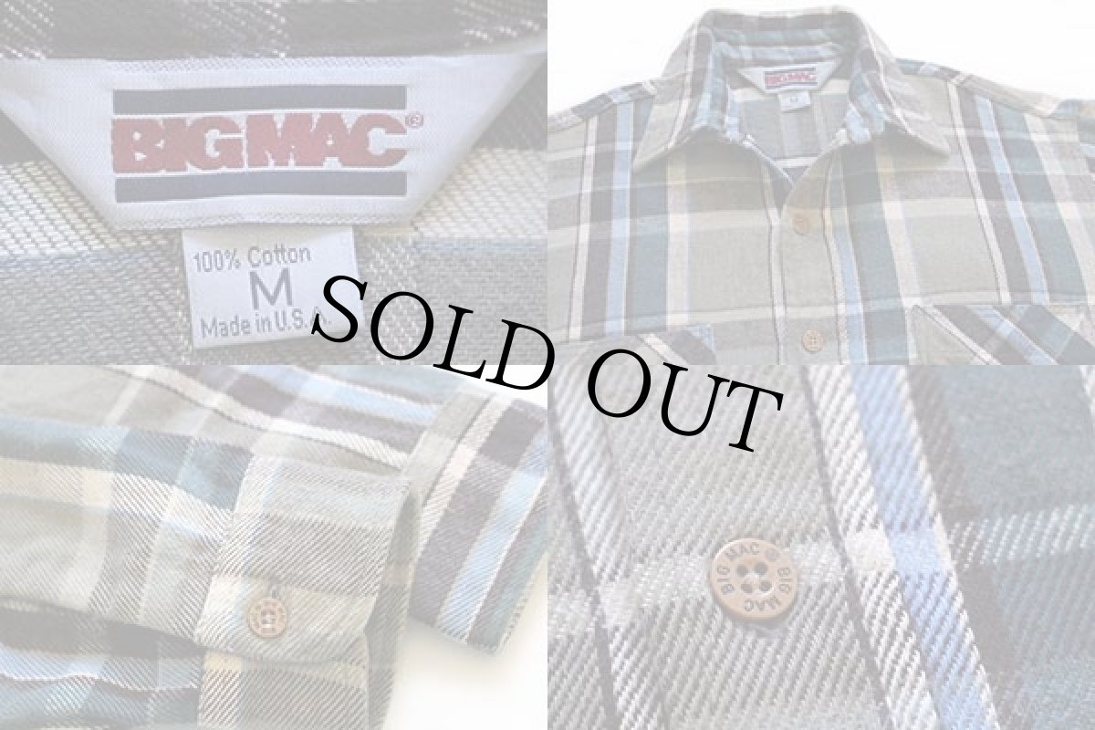 画像3: 80s USA製 JCPenney BIGMACビッグマック チェック コットン フランネルシャツ M (3)