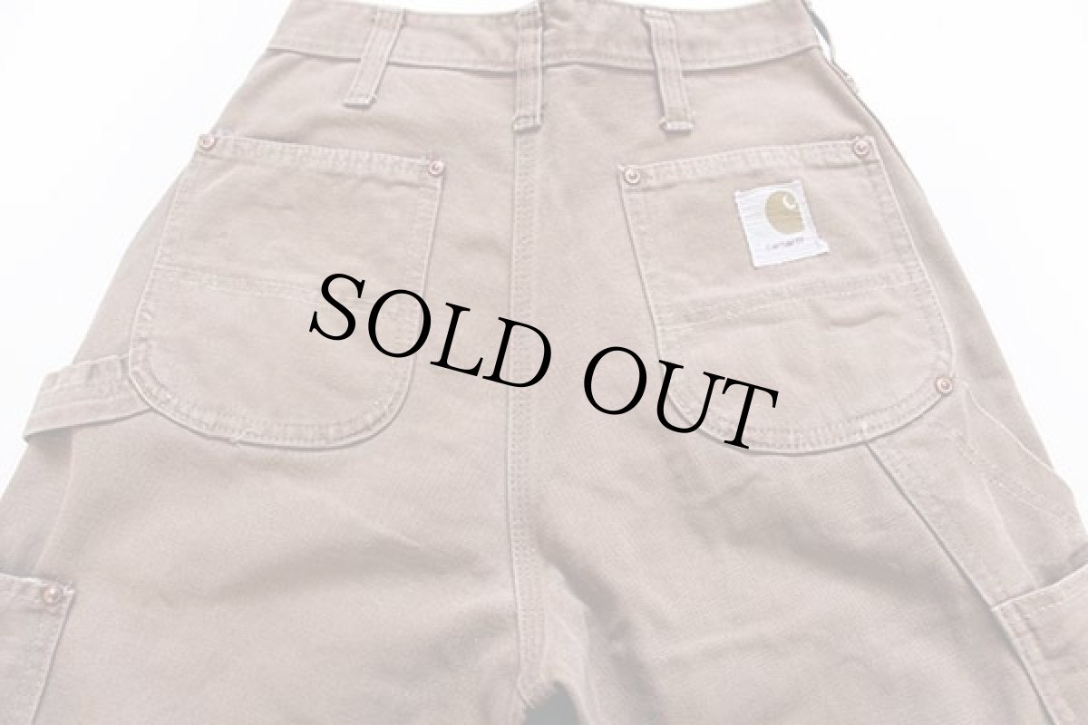 画像5: 70s USA製 carharttカーハート ダック地 ダブルニー ペインターパンツ 茶 w27 (5)