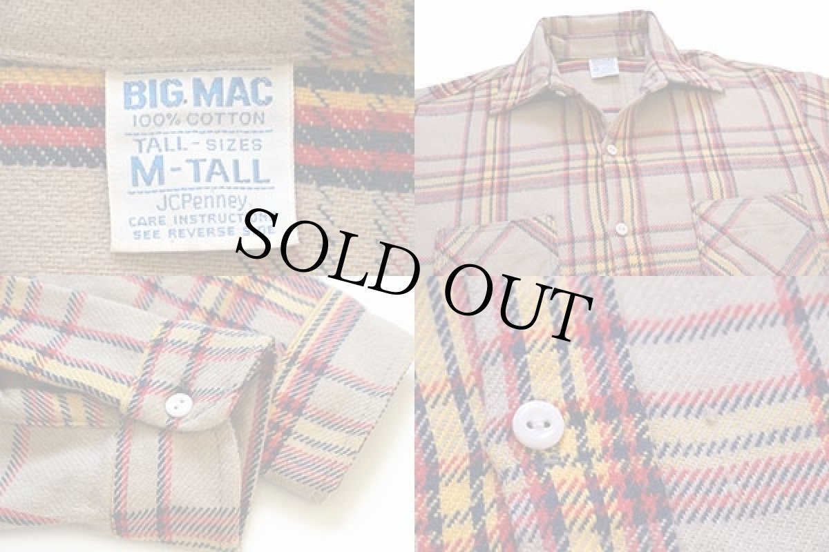 画像3: 70s JCPenney BIGMACビッグマック チェック コットン フランネルシャツ MT (3)