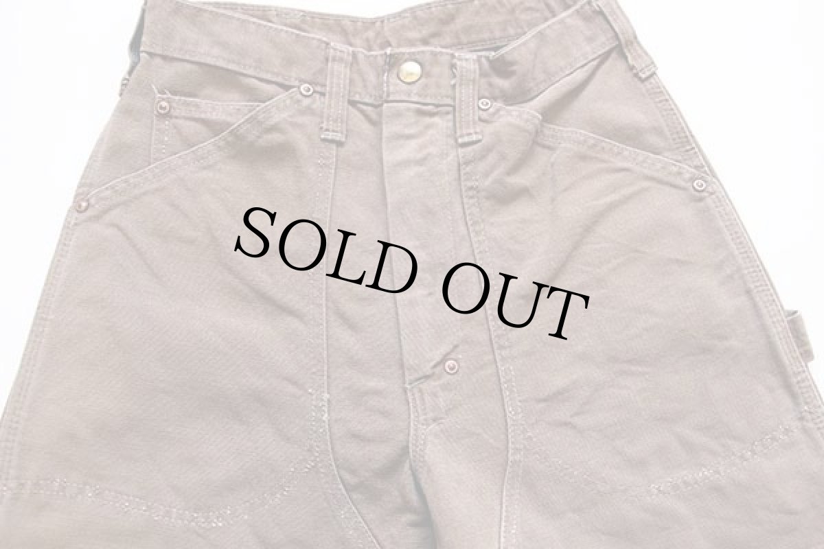 画像4: 70s USA製 carharttカーハート ダック地 ダブルニー ペインターパンツ 茶 w27 (4)