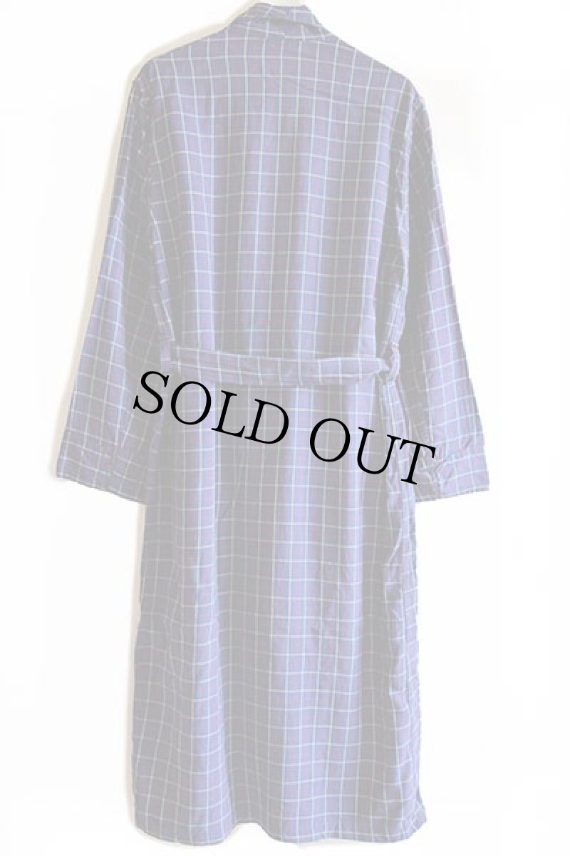 画像3: 60s UNKNOWN チェック ショールカラー レーヨン ガウン L (3)