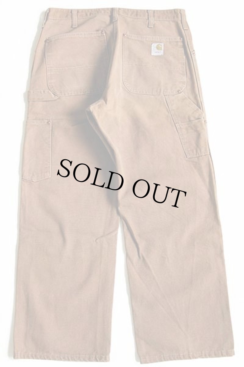 画像3: 70s carharttカーハート ダック地 ダブルニー ペインターパンツ 茶 w35 (3)